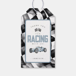 Blue Race Car Geburtstagsparty Gefallen Tag Geschenkanhänger