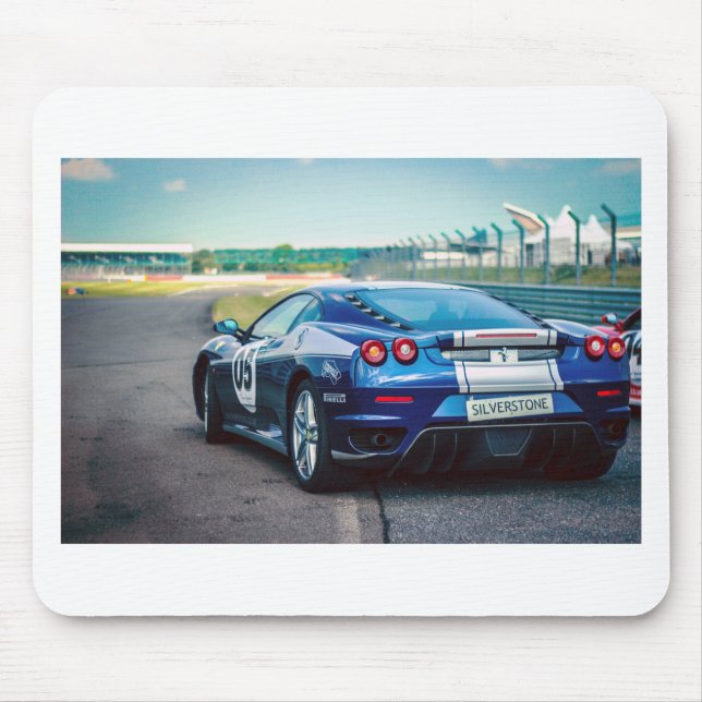 Blue Race Car Mousepad (Vorne)
