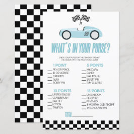 Blue Race Car Was ist in Purse Baby Shower Game