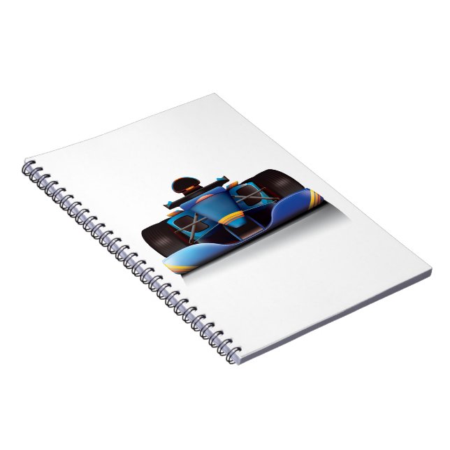 Blue Racing Car Notizblock (Rechte Seite)