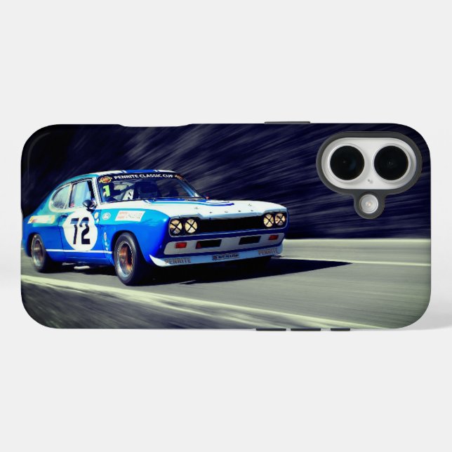 Blue Racing Car Phone Case (Rückseite (Horizontal))