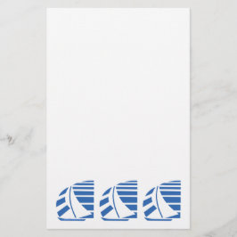 Blue Racing Sail Boats Custom Stationery Briefpapier