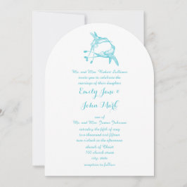 Blue Radiance Hummingbird Kiss Love Bird Wedding Einladung
