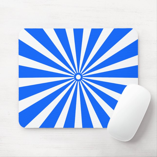 Blue Radiant Burst Mouse Pad – Modern Geometric En Mousepad (Mit Mouse)