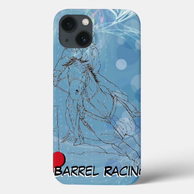 Blue Rain Heart Barrel Racing Case-Mate iPhone Hülle (Rückseite)