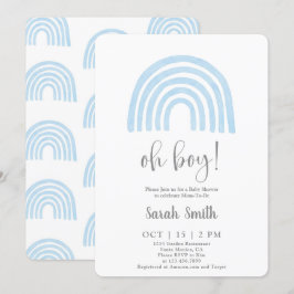 Blue Rainbow Baby Shower Junge Einladung
