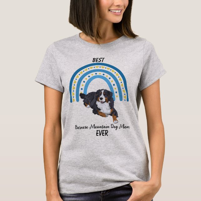 Blue Rainbow Best Bernese Mountain Hund Mama T - S T-Shirt (Vorderseite)