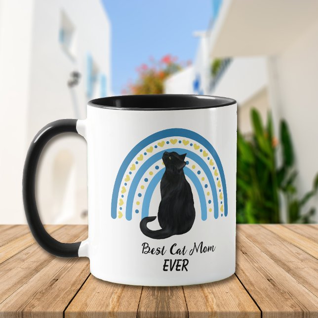 Blue Rainbow Best Black Cat Mama Tasse (Von Creator hochgeladen)