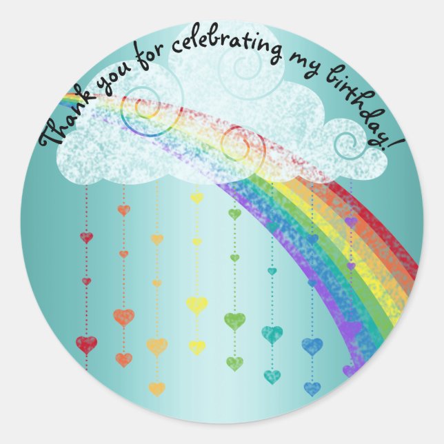 BLUE RAINBOW CLOUUES DANKE KINDER STICKER (Vorderseite)