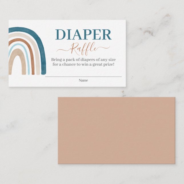 Blue Rainbow Diaper Raffellenkarte Begleitkarte (Vorne/Hinten)