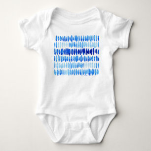 Blue Raindrops: Aquarell Nahtlos Abstrakt Baby Strampler