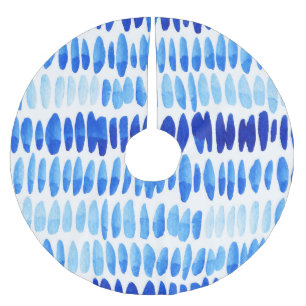 Blue Raindrops: Aquarell Nahtlos Abstrakt Polyester Weihnachtsbaumdecke