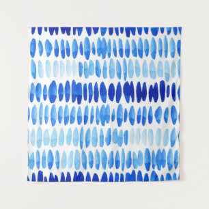 Blue Raindrops: Aquarell Nahtlos Abstrakt Wandteppich