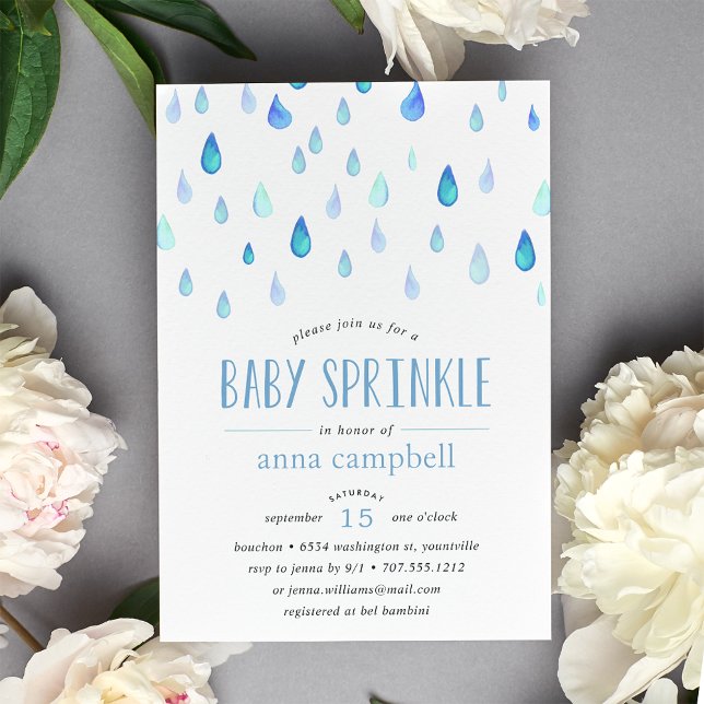 Blue Raindrops | Einladung von Baby Sprinkle (Von Creator hochgeladen)