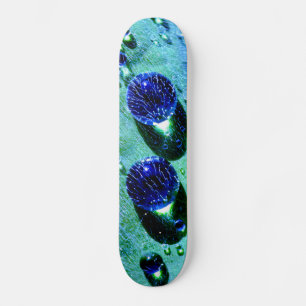 Blue Raindrops Water Pearls Makro Funny Foto - Skateboard