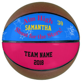 Blue Raspberry Personalisiert Name Stars Basketbal Basketball