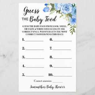 Blue rät die Baby Food Baby Duschkarte Flyer