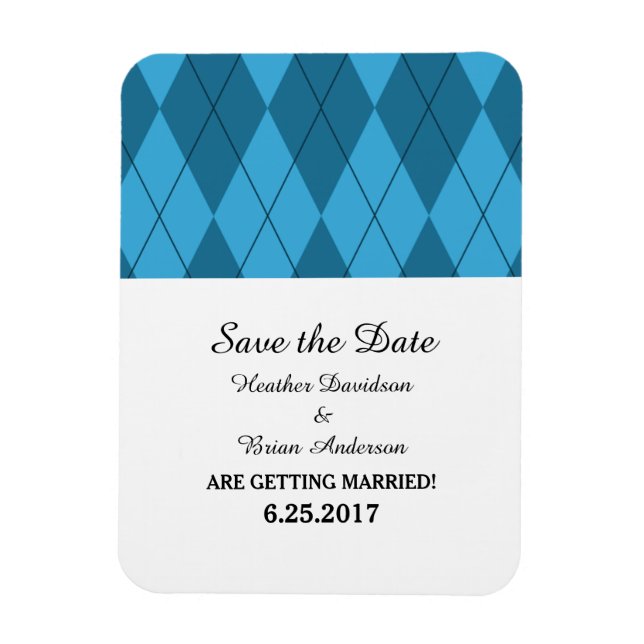 Blue Raute Save the Date Flexi Magnet (Vertikal)