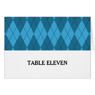 Blue Raute Tischnummer Card