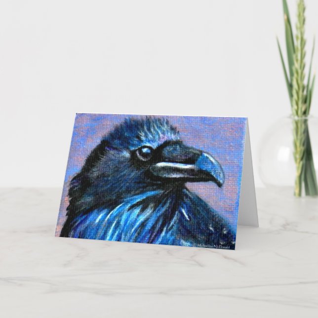 Blue Raven Grußkarte Karte (Vorderseite)