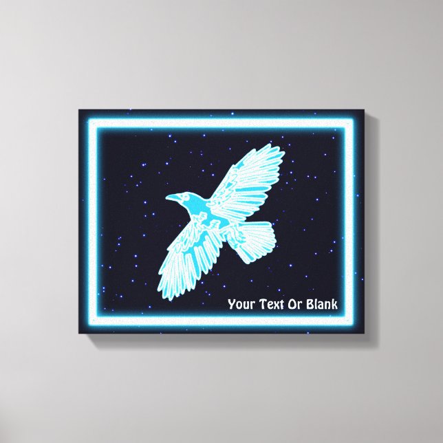 Blue Raven on Stars Leinwanddruck (Vorderseite)