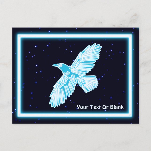 Blue Raven on Stars Postkarte (Vorderseite)