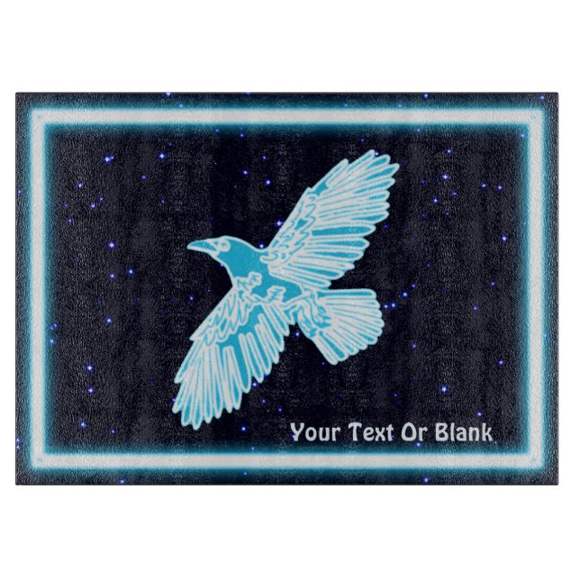 Blue Raven on Stars Schneidebrett (Vorderseite)