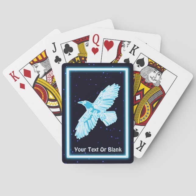 Blue Raven on Stars Spielkarten (Rückseite)