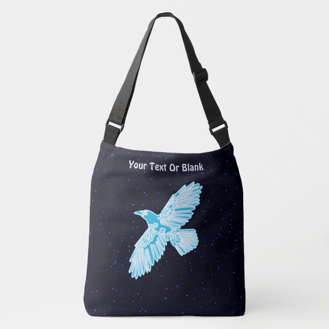 Blue Raven on Stars Tragetaschen Mit Langen Trägern (Vorderseite)