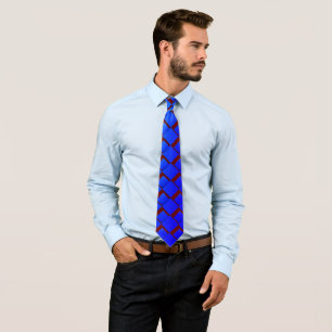Blue Red Artsty Abstrakt Print Necktie Krawatte