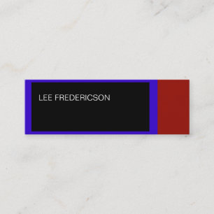 Blue Red Black Simple Schlicht Business Card Mini Visitenkarte