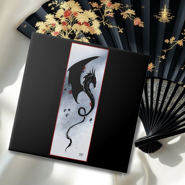 Blue Red Blume Black Dragon Fliese (Von Creator hochgeladen)