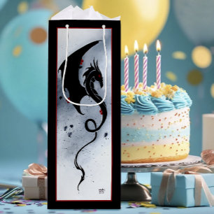 Blue Red Blume Black Dragon Geschenktüte Für Weinflaschen