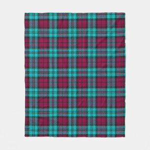 Blue Red Campbell Tartan Blackwatch Kariert Fleecedecke