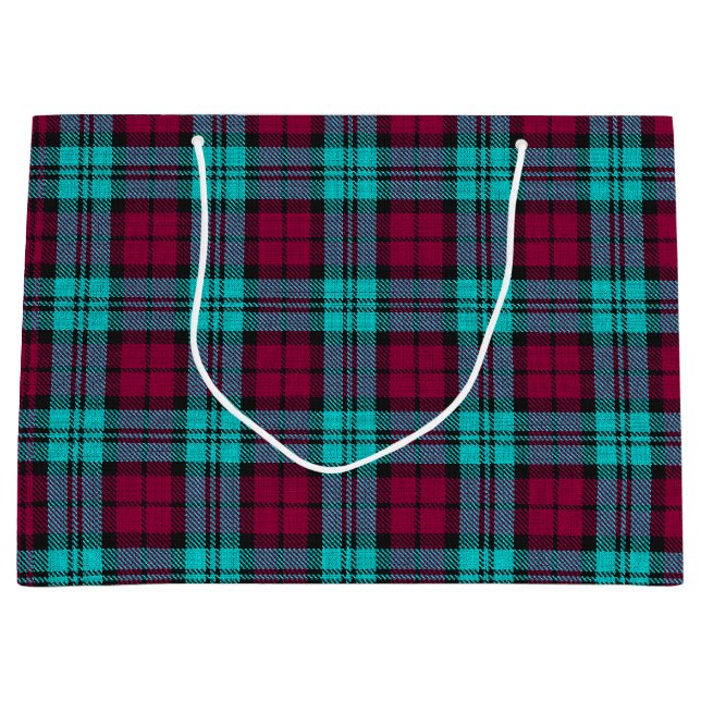 Blue Red Campbell Tartan Blackwatch Kariert Große Geschenktüte (Vorderseite)