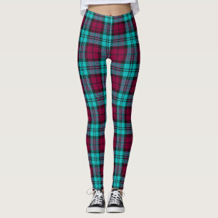 Blue Red Campbell Tartan Blackwatch Kariert Leggings