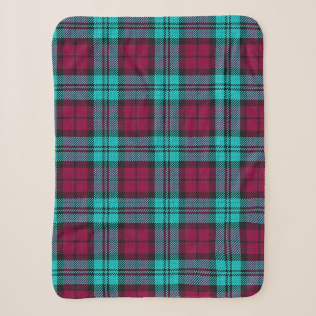Blue Red Campbell Tartan Blackwatch Kariert Sherpadecke (Vorderseite)