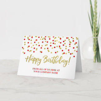 Blue Red Dots Business de groupe Carte d'anniversa