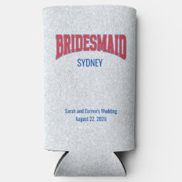 Blue + Red Faux Glitter BRIDESMAID Bachelorette Selters Dosenkühler