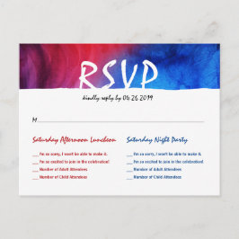 Blue Red Fire Ice Bat Bar Mitzvah UAWG Postkarten
