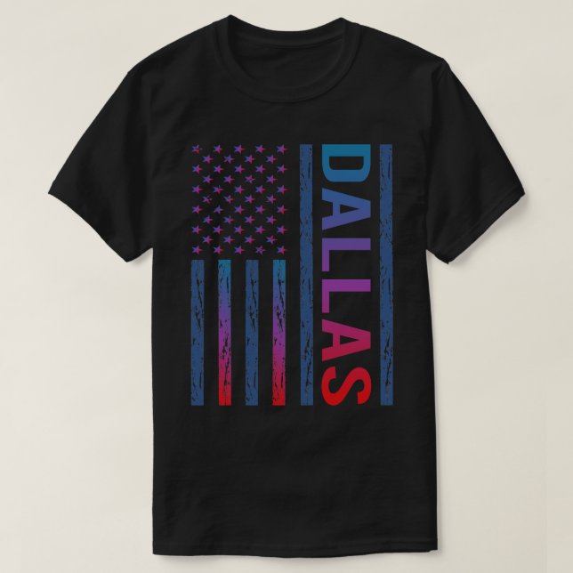 Blue Red Flag Dallas TShirt (Design vorne)