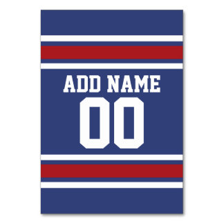Blue Red Football Jersey Individuelle Name Number Tischnummer