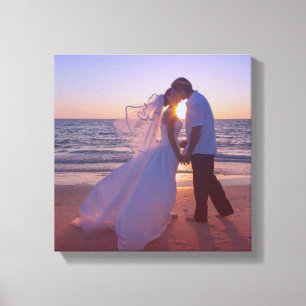 Blue Red Gradient Overlay Wedding Foto Leinwanddruck