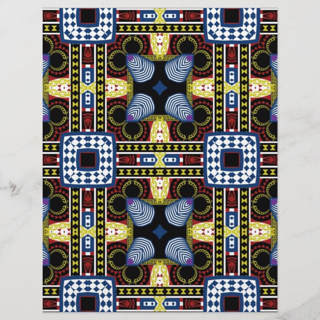 Blue Red Green Collage Journal Scrapbook Paper (Vorderseite)