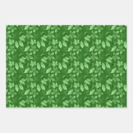 BLUE RED GREEN FALL AUTUMN BLUE RED BLUMEN GESCHENKPAPIER SET