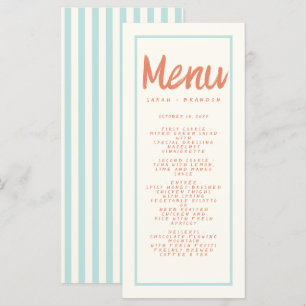 Blue Red manuscrit Typographie Retro Mariage Menu
