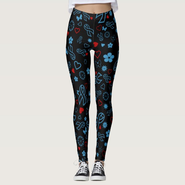 Blue/Red Multi..Diabetes Leggings (Vorderseite)