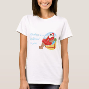 Blue Red Niedlich Simple Tropical Holiday Weihnach T-Shirt