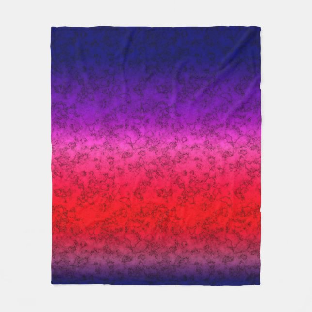 Blue-red Ombre Fleecedecke (Vorderseite)
