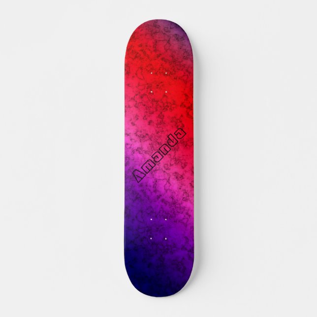 Blue-red Ombre Skateboard (Vorne)